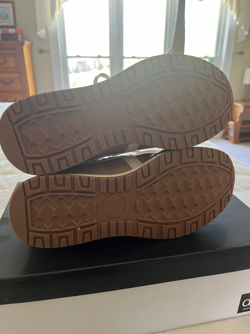 Dolce Vita Women's Tan and Cream Lace-Up Sneakers - Picture 4 of 5